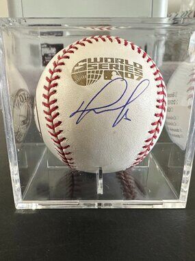 DAVID ORTIZ SIGNED 2007 BOSTON RED SOX WS BASEBALL AUTOGRAPHED Twins W/COA - 969